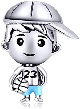 FAEFASH Little Boy OR Girl Charm 925 Sterling Silver Charm Family Charm Child Charm fit Compatible with Mother's Day Bracelets (Boy Charm)
