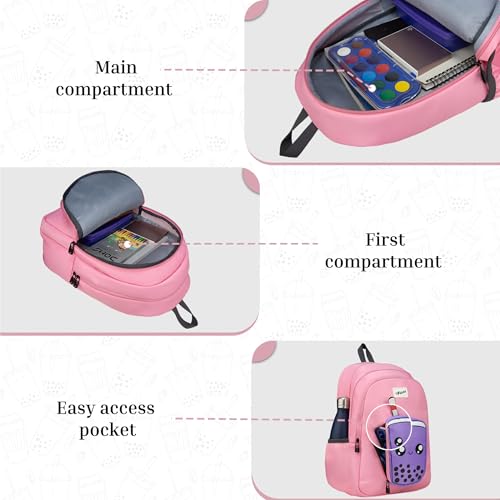 Image of F Gear Cocoa 23L Backpack|Soft Touch|Colourful & attractive theme brings a fun space-inspired look|with two Spacious Compartments,1 Front Pocket & Water Bottle Holder