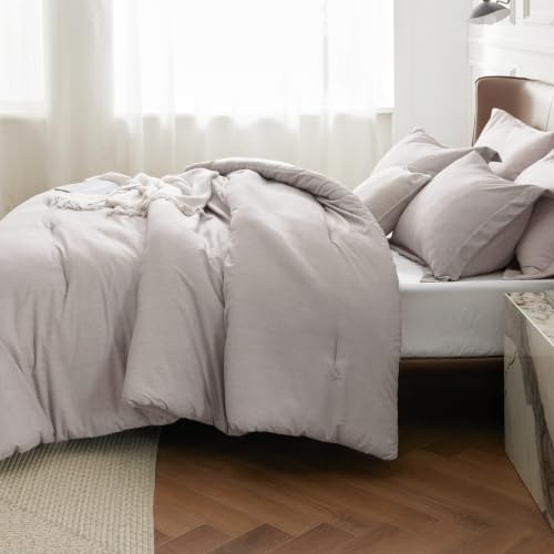 Image of Bedsure California King Comforter Set - Soft Microfiber Bedding for All Seasons, 3 Pieces, 1 Comforter 104 inchx96 inch and 2 Pillow Shams 20 inchx36 inch+2 inch