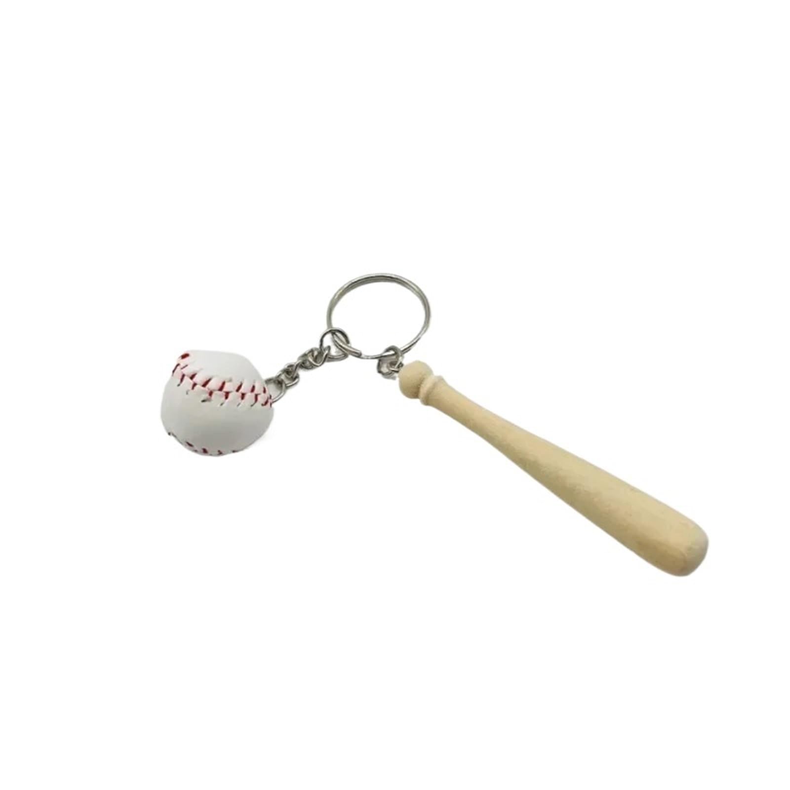 Brelok do softballu 50 szt. Mini drewniany brelok z piłką-nietoperzem(Yellow Ball)