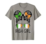 Irish Girl Messy Hair Ireland Pride Patriotic Womens Kids T-Shirt