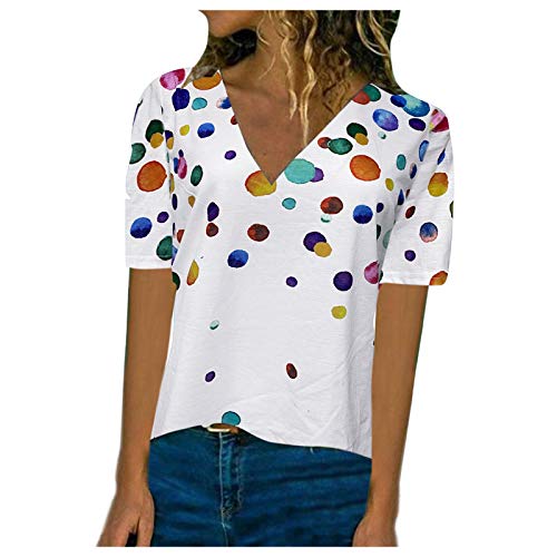 2021 Nuevo Camiseta Mujer Verano Moda Manga Corta Flores Impresión Cuadro Blusa Camisa Cuello Redondo Basica Camiseta Suelto Tops Casual Fiesta T-Shirt Original 3D tee