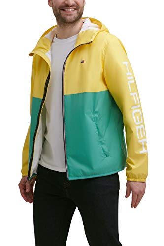 Image of Tommy Hilfiger Men's Lightweight Active Water Resistant Hooded Rain Jacket