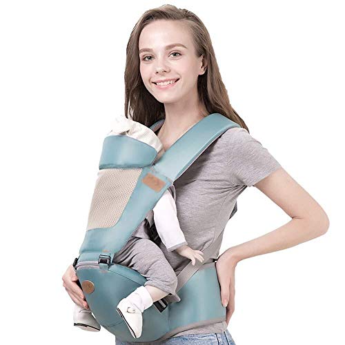 NJ Babydrager- Baby Carrier met comfortabele ademende schouders 3 tot 48 maanden babydrager taille 56-108 cm blauw