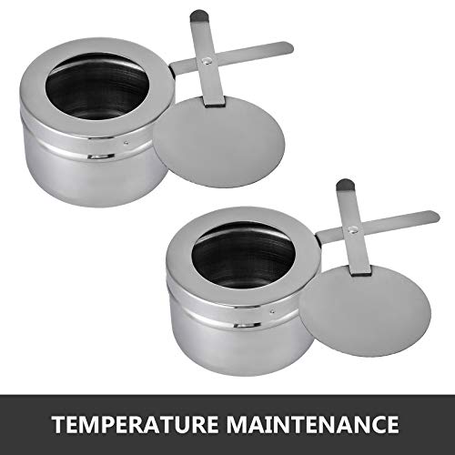VEVOR Verwarmende voor Verwarmcontainer, 4 stuks Chafing Dishes Set, 9L RVS Chafer Schotels, Rechthoekige Chafers voor… - Afbeelding 6