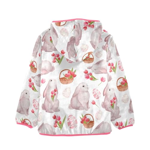 OTVEE Happy Easter Bunny Kids Hoodie Jacket Fall Spring Full Zip Warm Outwear Coat2