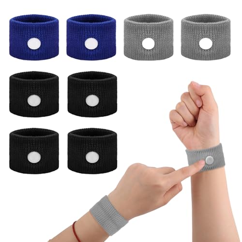 Amaxiu 4 pares de bandas de alivio para el mareo, pulsera para prevenir el mareo el mareo el aire las náuseas el vértigo Essentials acupresión parches para el mareo para niños y adultos(B)