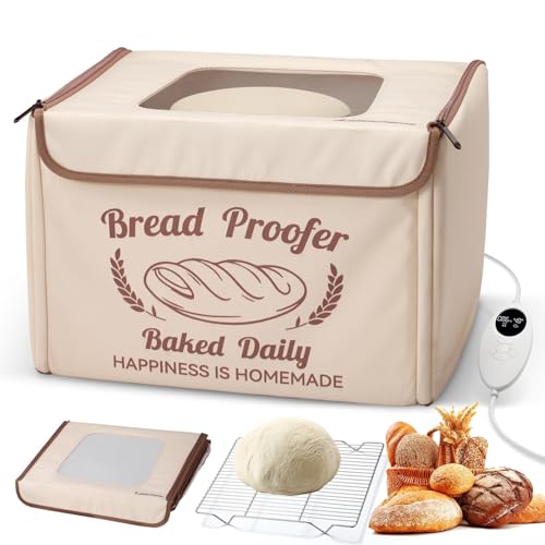 Folding Bread Proofing Box, Electric Dough Proofer with Metal Rack, 10-45℃ Temp Control & 48H Timer, Fermentation Machine for Sourdough, Bread Baking, Pizza, Yogurt