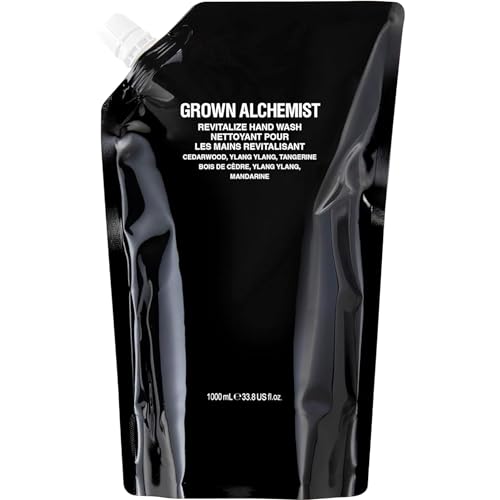 Grown Alchemist Revitalize Hand Wash Refill Natural Liquid Hand Soap with Ylang Ylang Tangerine & Cedarwood Gentle Hydrating Kitchen & Bathroom Soap Botanical Cleanser for Sensitive Skin 1L