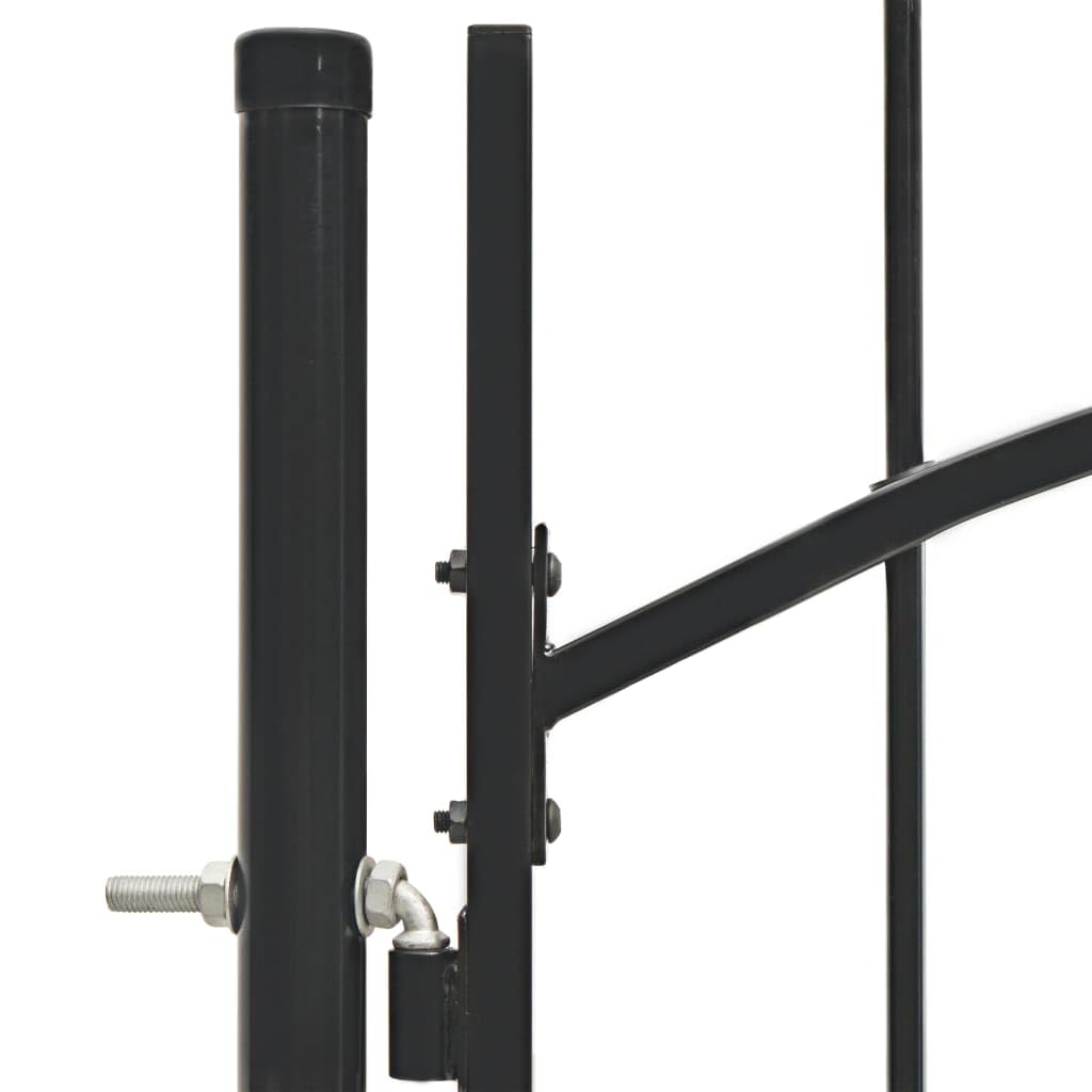 vidaXL Puerta de jardín Woerden Acero Vallas Entradas Cercado Patio Terraza Práctica Elegante Funcional Segura con Cerradura 1x1m Negra