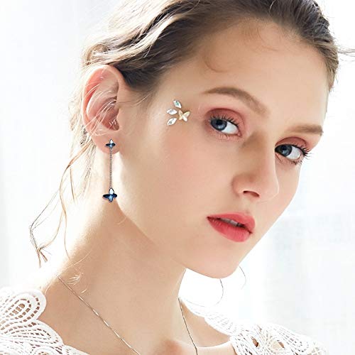 Pendientes de mariposa de Plata 925 con cristales lujo para mujer 2
