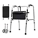 Produktbild Zfggd Aluminiumlegierung Doppelhandläufe für ältere Menschen unterstützt unteren Gliedmaßen Gehstock Vier Fuß behinderte Laufrad Wannenplatte 47 cm × 52 cm × 73 cm