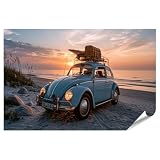 islandburner Premium Poster Nostalgischer Käfer Wandbild 