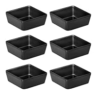 INNAL 6 Pezzi Ciotoline per Aperitivo 9.2 x 9.2 x 3.9 cm Ciotola di Immersione Quadrata Impilabili Ciotole per Salsa Ciotole per Salsa di Soia Ciotoline Aperitivo per Spuntini Intingoli Frutta (Nero)