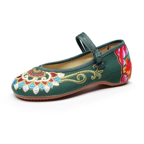 Chaussures Mary Jane ethniques rétro pour femme | Chaussures de danse confortables à talon bas