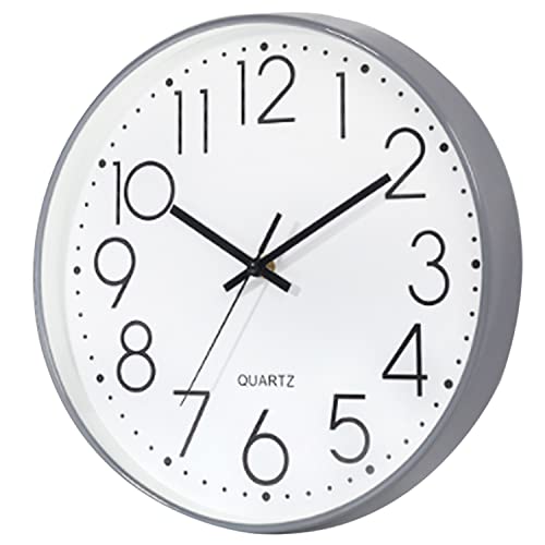 Aischens Reloj de Pared Moderno Grandes Decorativos Silencioso Interior Reloj de Cuarzo de Cuarzo Redondo No-Ticking para Sala de Estar para Cocina Oficina Sala de Estar Dormitorio Aula 30cm