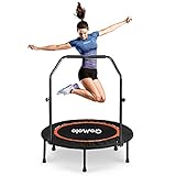 Max Load 400lbs-Dieses Fitness-Trampolin ist aus kommerziellen hochwertigen Stahl-Material und widerstandsfähigen PP-Material unterstützt bis zu 400 Pfund, es ist stabil genug, um einen Erwachsenen und ein Kind zu tragen, um gleichzeitig zu spielen, werden sie Spaß zusammen mit diesem Fitness-Trampolin haben.