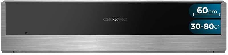 Cecotec Bolero Hexa WD Edge Integrable 60cm Dish Warmer Drawer 470W Maximum Power, Adjustable Temperature 30-80º, Mechanical Control, Indoor Non-Slip Mat, Black and Stainless Steel