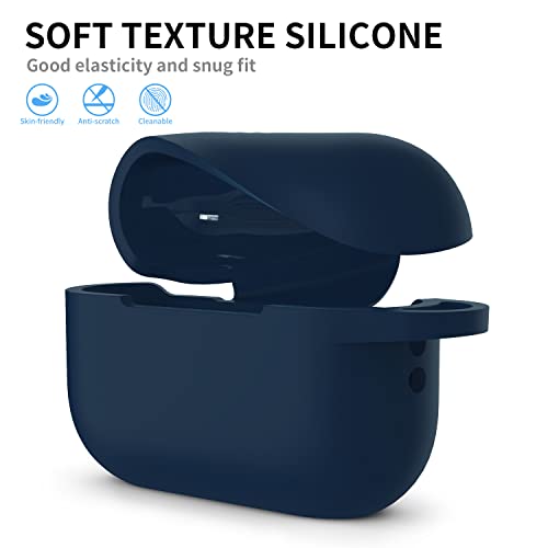 Gmuda For Airpods Pro (2Nd Generation/1St Generation) Case, Protective Silicone Cover With Keychain, Compatible With Airpods Pro 2, Dark Blue #TOP2