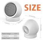 Space Heater, 600W Ceramic Desk Heater for Indoor Use, White - Image 2