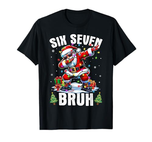 Bruh 67 Six Seven Santa Dabbing Christmas Shirts Boys Kids T-Shirt