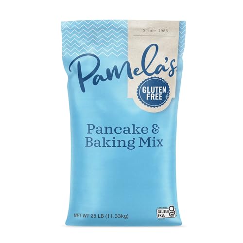 Pamela's Gluten Free Baking and Pancake Mix, Fluffy Waffles, 8g Whole Grain, 25-Pound Bag (Pack of 1)