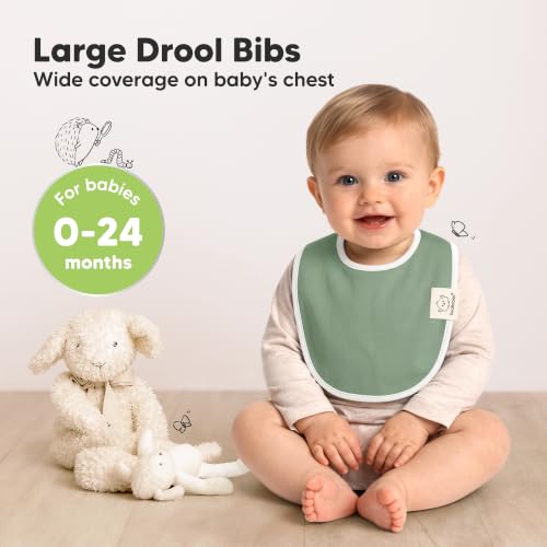 Image of KeaBabies 8-Pack Organic Baby Bibs for Drooling and Teething (Daybreak) | Soft Cotton Bibs for Baby Girl, Boy, Extra Absorbent, Easy to Clean & Put On, Toddler, Newborn, Infant 0-24 Months