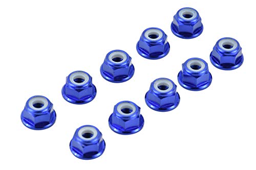 Apex RC Products 4mm Serrated Aluminum Nylon Wheel Nuts Set - 6 Colors to Choose from