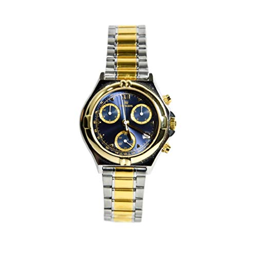 Montre Chronograph Pryngeps 4115 or et bleu en acier résistant à l'eau