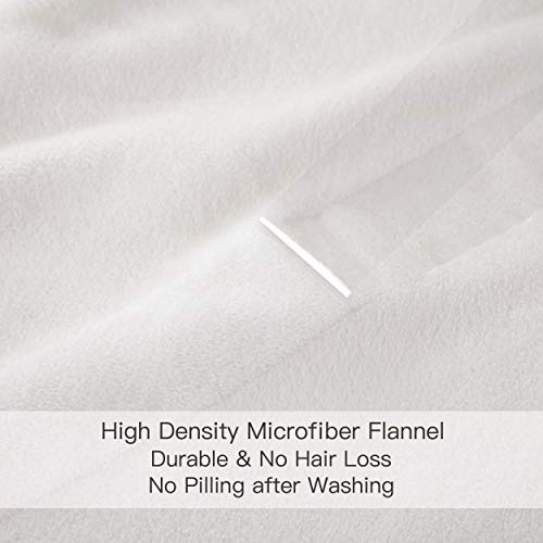 Surii Home Luxury Microfiber Flannel Blanket, Super Soft, Warm, Cozy, Fluffy, And Breathable, Perfect Throws For Bed, Couch, Sofa, For All Season Use. 350Gsm Queen Size 90X90 Inches(Cream White) #TOP6