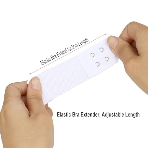 Image of Bra Strap Extenders, Women Elastic Extensions Bra Extender Set, 6 Piece,Skin,White,Black