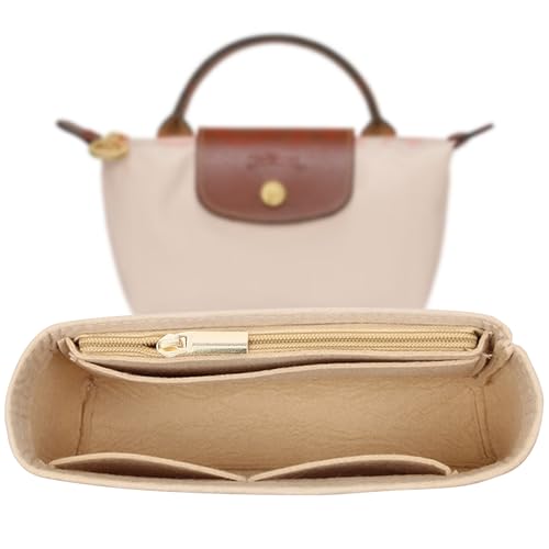 Sunshine smile Organizer für Longchamp Tasche,Organizer für Longchamp Pliage,Tascheninnenorganizer,Taschenorganizer,Multi-Pocket Felt Handbag,Filz Taschenorganizer mit Mehreren Taschen