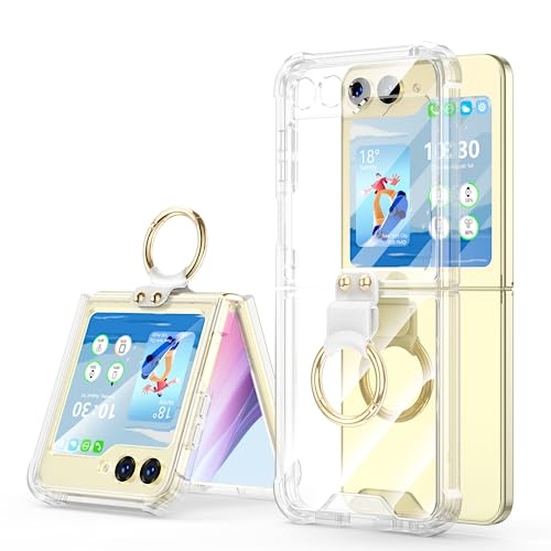 Coque Samsung Z Flip 5 5G protection antichoc transparente 2023 anneau
