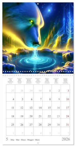 L’heure bleue des animaux (Calendrier mural carré 2026 30 x 60 cm (ouvert)) Calendrier double avec une page pour vos prises de notes: Magie de la ... et des animaux sauvages. (CALVENDO Animaux)