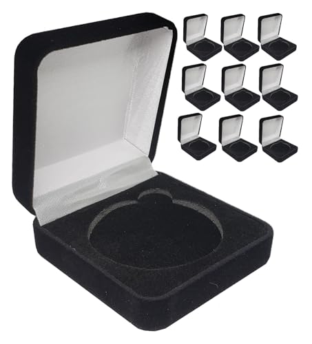 Pack de 10 cajas de presentación de terciopelo negro 2 pulg miniatura 1