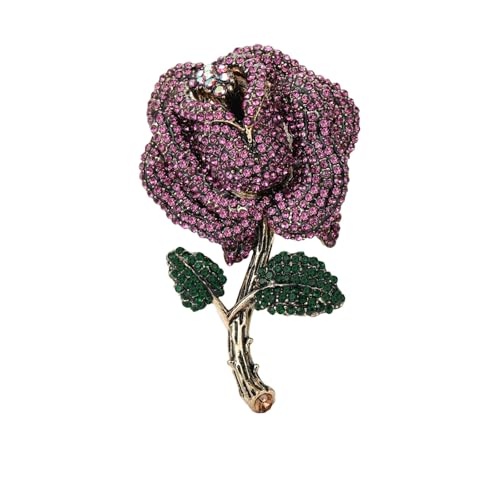 Broche rose en zircon bicolore un cadeau d'anniversaire romantique et raffiné