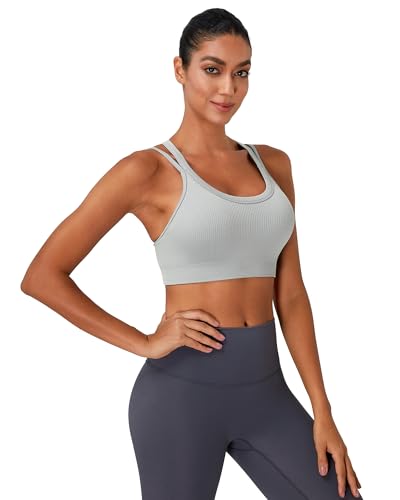 Image of Sports Bras for Women HIigh Support, Criss-Cross Back Padded Strappy High Impact Sports Bras for Women Large Bust
