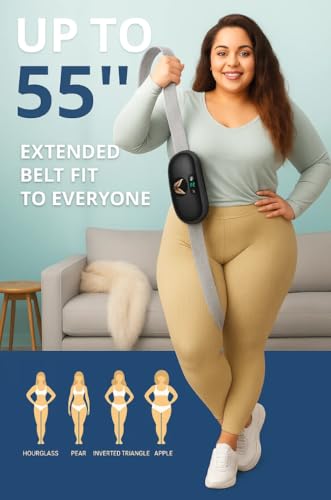 Image of Comfytemp Period Cramp Relief Massager - Portable Heating Pad for Periods Pain | Menstrual Pain Stimulator with Heat & Temperature Indication | Cramps Relief Machine with 6 Heat Levels & 6 Massage Modes (BLACK-N)