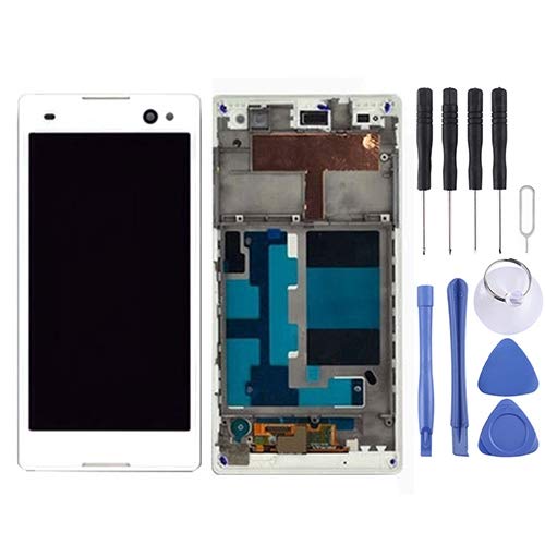 Écran LCD pour Sony Xperia C3 D2533 dalle tactile de rechange avec châssis blanc