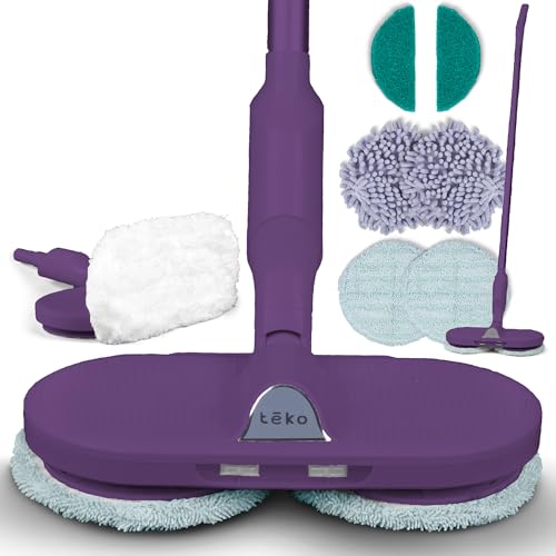 TEKO Electric Mop | As Seen on TV Power Mop | Hardwood Floor Mop with Baseboard Cleaner Attachment | Floor Mops with Washable Pads Included (Purple)