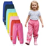 Generisch Unisex Regenhose Kinder Matschhose Jungen Mädchen wasserdichte Buddelhose Ungefüttert Regenbundhose mit Reflektorbänder Rain Pants Kids Regen Hose Kinder 86/92