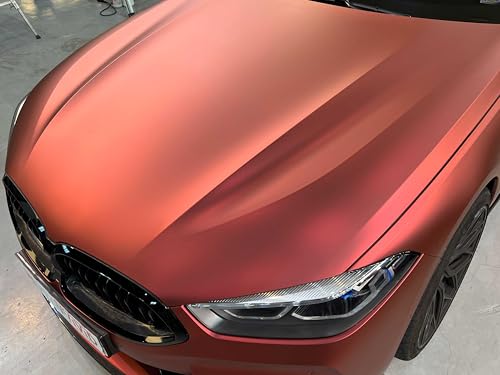 Image of ColorFusion PPF by VViViD, Satin Stealth Chrome Red Dry Apply PPF Vinyl Car Wrap Roll 1ft x 5ft