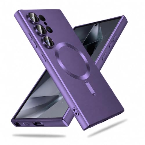 Image of DIZORO Samsung S24 Ultra Case, Compatible with Mag Safe, Matte Luxury Metallic Luster Flexible TPU Wireless Charging Shockproof Case with Camera Protector