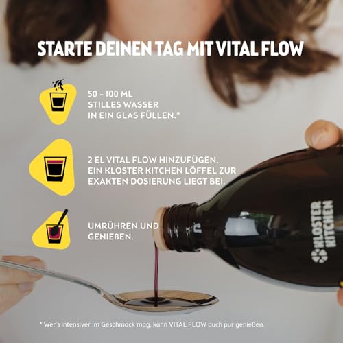 Kloster Kitchen Mikronährstoffkonzentrat Vital Flow | 500 ml - 31 Tage - 74 Zutaten | Obst, Gemüse & Kräuter - Vitamine, Mineralstoffe & Spurenelemente | Mikronährstoffe Saft Flüssig Vegan