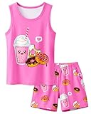 Sylfairy Girls Pajamas for Big kids Pjs Set Tank Tops Pajamas Shorts Set for Teen Girls Summer Casual...