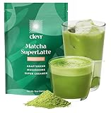 Clevr Matcha Green Tea Powder, Oat Milk Instant Latte Mix with Organic Matcha, Adaptogens, Mushrooms, Probiotics, Lion's Mane, Reishi and Ashwagandha