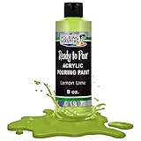 POURING MASTERS Lemon Lime Acrylic Ready to Pour Pouring Paint - Premium 8-Ounce Pre-Mixed...