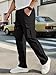 PLEPAN Men's Casual Cargo Pants Drawstring Hiking Workout Tactical Joggers Sweatpants for Men with Pockets Black X-Large