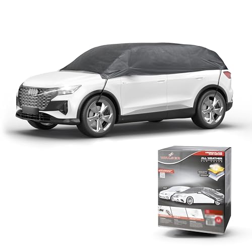 WALSER All Weather Car Cover, 100% Weatherproof & Waterproof, Half Garage Size XL Grey