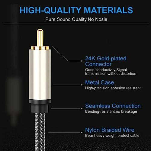 Image of Coaxial Digital Audio Cable 1 Male to 1 Male RCA for Soundbar 0.5m|Consumer Electronics|TV Video & Home Audio|TV Video & Audio Accessories |1 Audio Cable